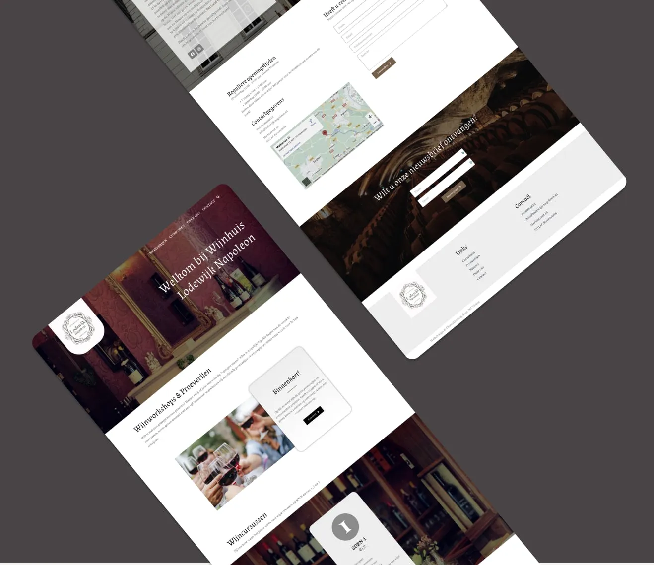Wijnhuis Lodewijk Napoleon — Website met dynamische cursussen en evenementen